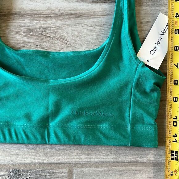NWT Outdoor Voices Silky Shiny Bondi Beam Bra S Intimate Teal Green - Picture 8 of 12